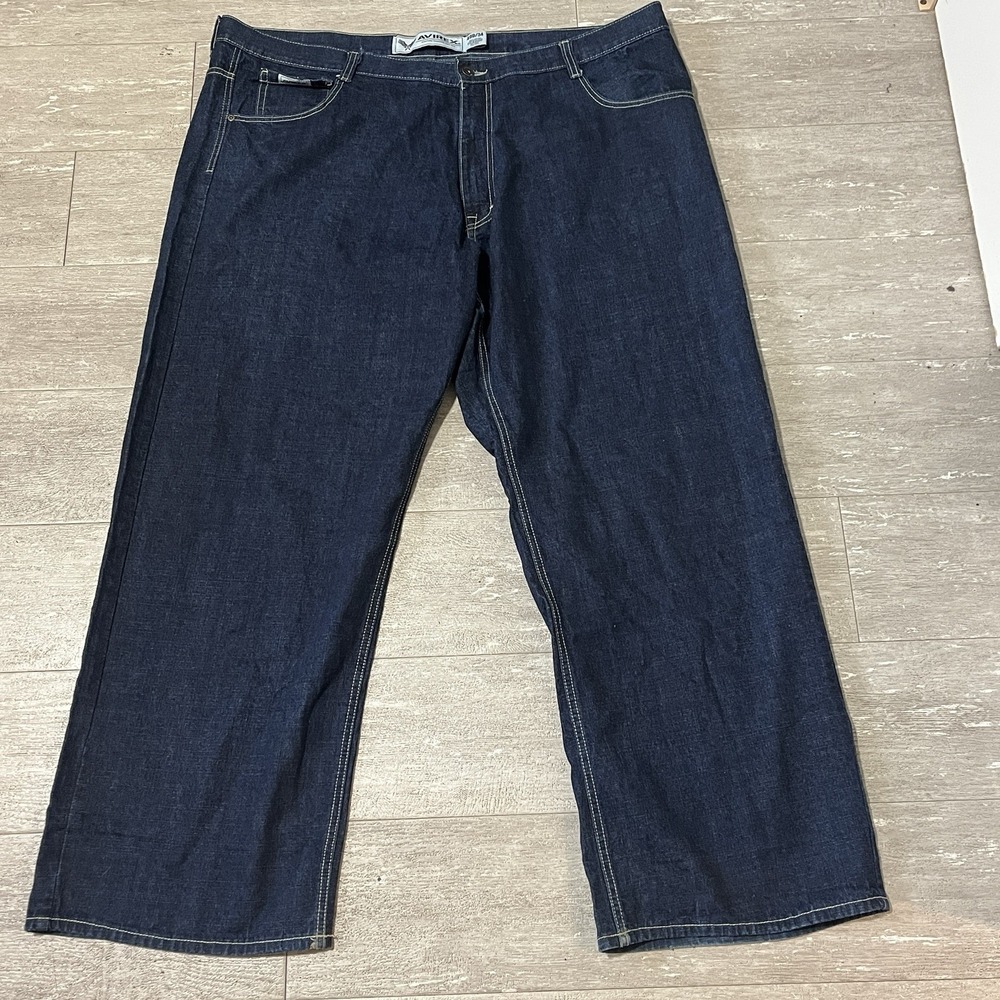 Vintage Y2K Avirex Mens 48B Baggy Wide Leg Jeans 50x33 Embroidered Flap Pocket